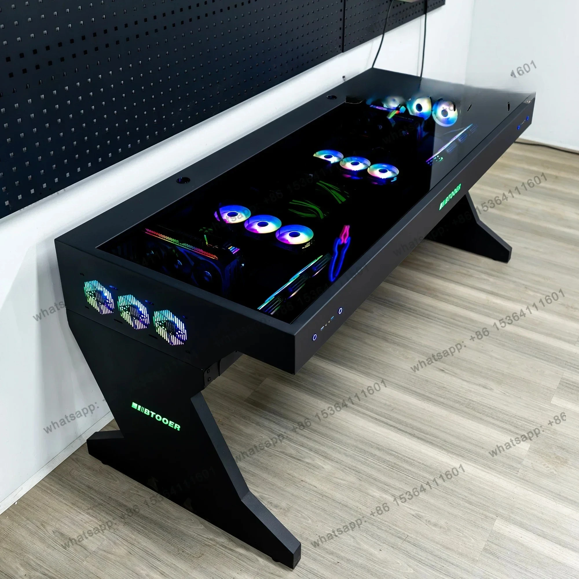 yj21 Computer chassis integrated table, two hosts can be installed for two people, cool large chassis, water-cooled e-sports tab