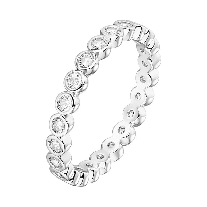 Lnngy Zertifizierter D-Farbton VVS1 3mm Moissanit Stapelbarer Ewigkeitsring 14k Gold Filled Eheringe für Frauen Funkelnder Schmuck – Detail 8