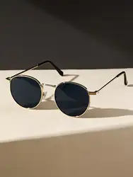1/2PCS Unisex Metal Round Frame Vintage Y2K Casual Sunglasses For Outdoor Daily Vacation Driving Clothing Accessories