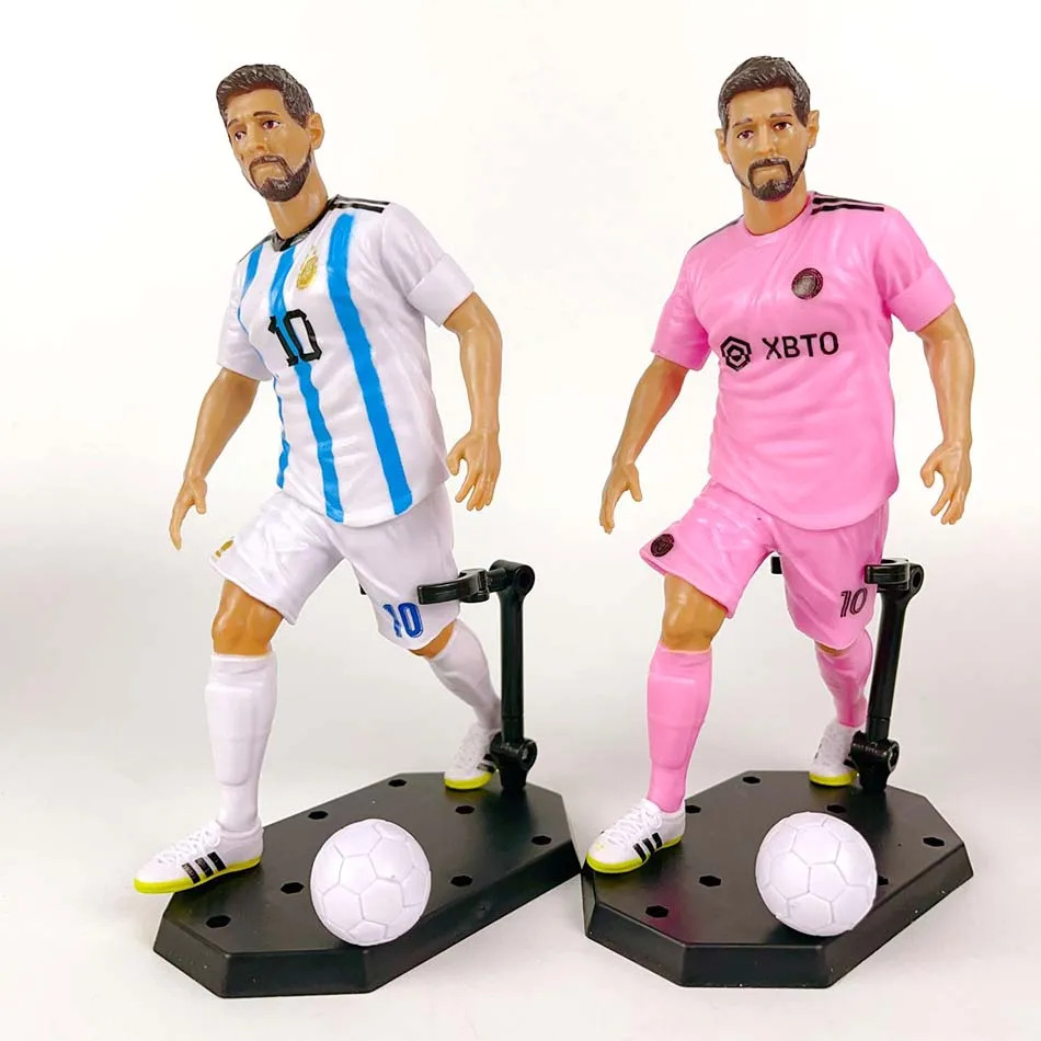 6 figurine di calcio C.Ronaldo Messi Mbappe, forniture per tifosi e souvenir per il Real Madrid e Barcelona