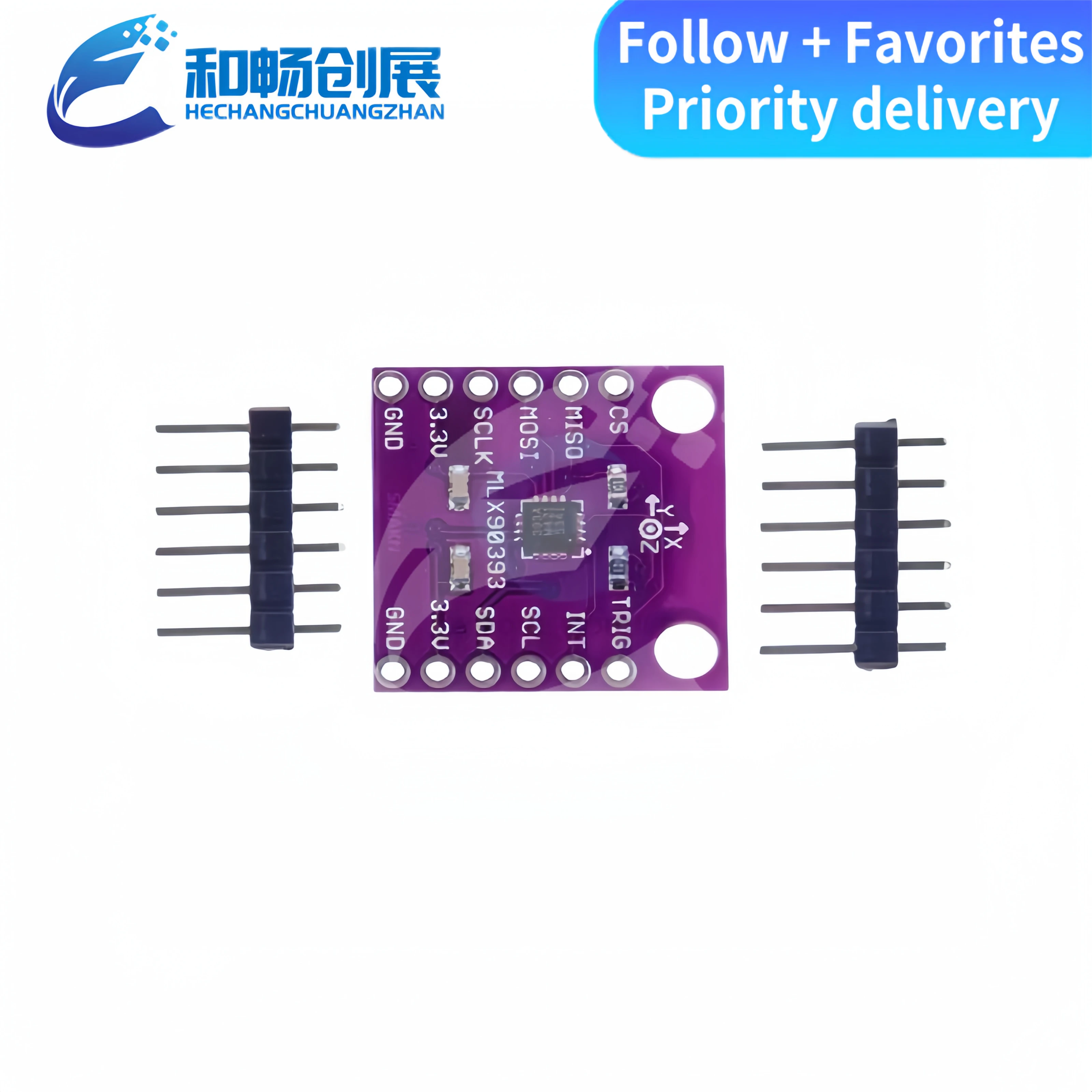 CJMCU-90393 MLX90393 Digital 3D Hall Sensor Displacement Angle Rotate 3D Position Board Module for Arduino