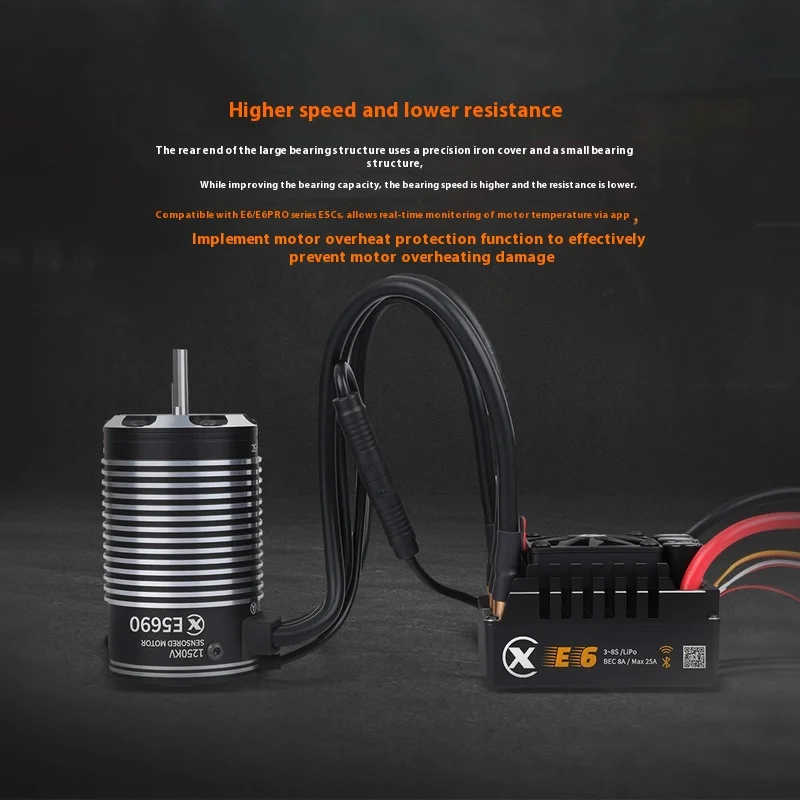 Xiongcai E4990 E5690 1pc Sensory Brushless Motor Rc Remote Control Model Car Power Motor High Rotation Low Resistance Waterproof