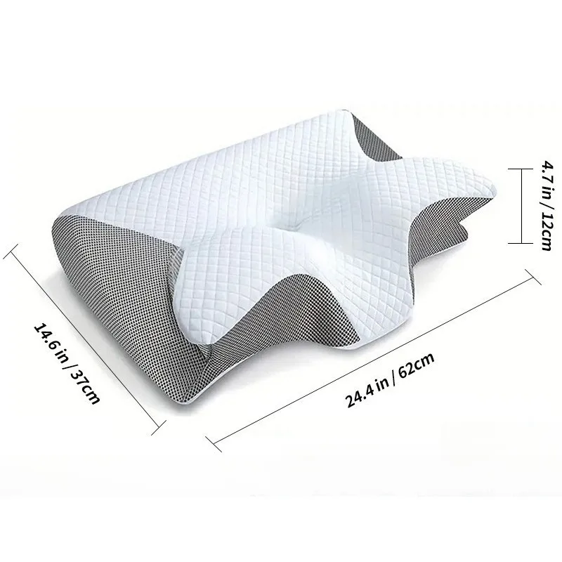 Meicarelife Ergonomic Memory Foam Orthopedic Bed Pillow Neck Support Pillow.