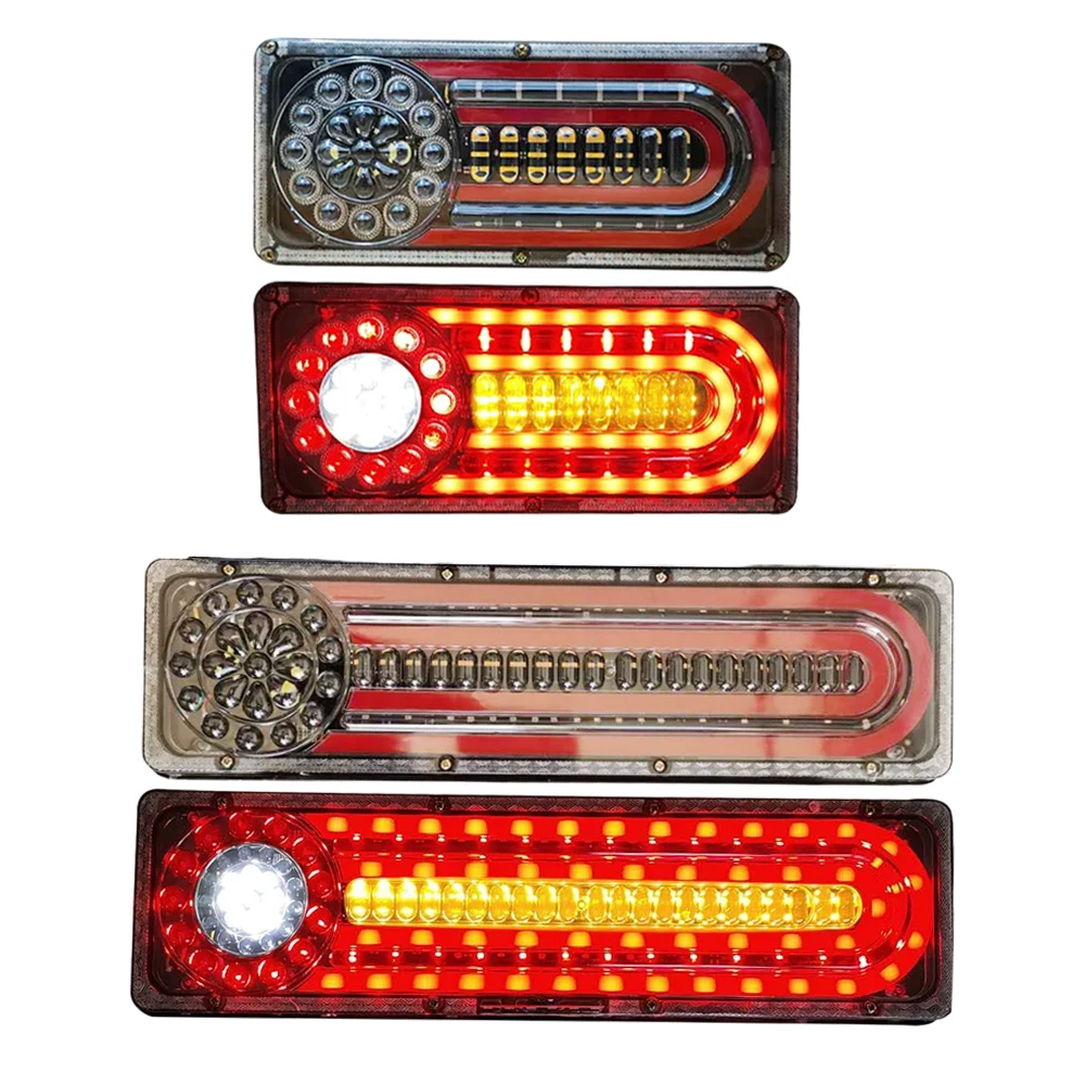 

2pcs 24V LED Trailer Tail Light Rear Flowing Turn Signal Indicators Light for Truck Car Bus Trailer Van Caravan Boat Taillight