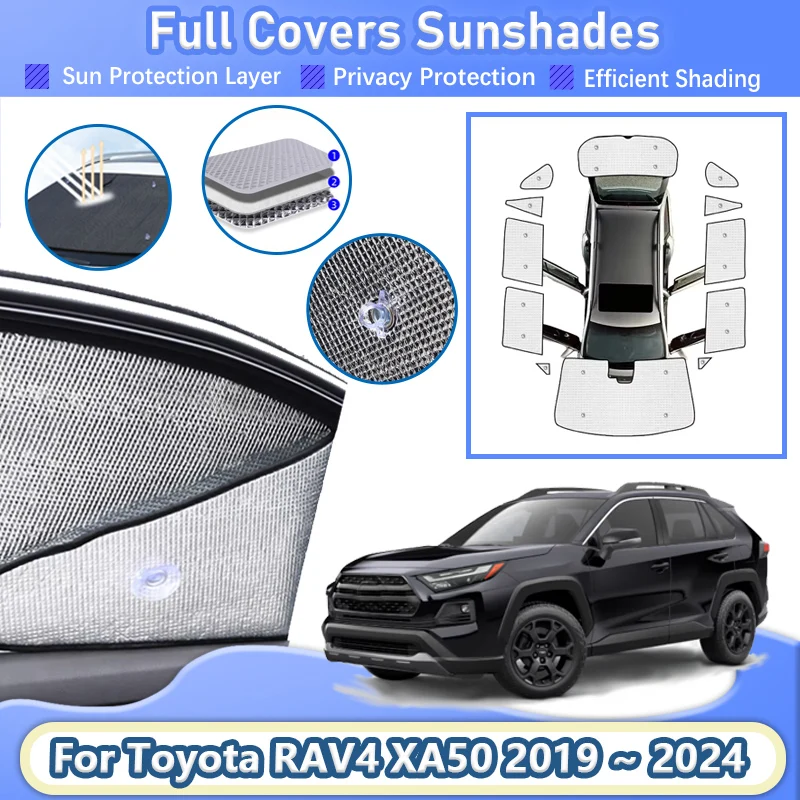 

Sun Shade For Toyota RAV4 2023 Accessories 2019~2024 XA50 Car Full Coverage Sunshades UV Protection Reflector Car Accessories
