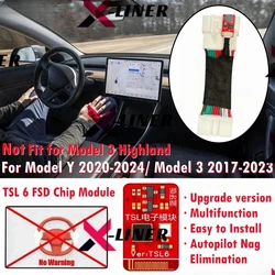 Upgraded TSL 6 Autopilot Nag Elimination Chip Module For Model Y 2020-2024 & Model 3 2019-2023 Multifunction AP EAP FSD Control