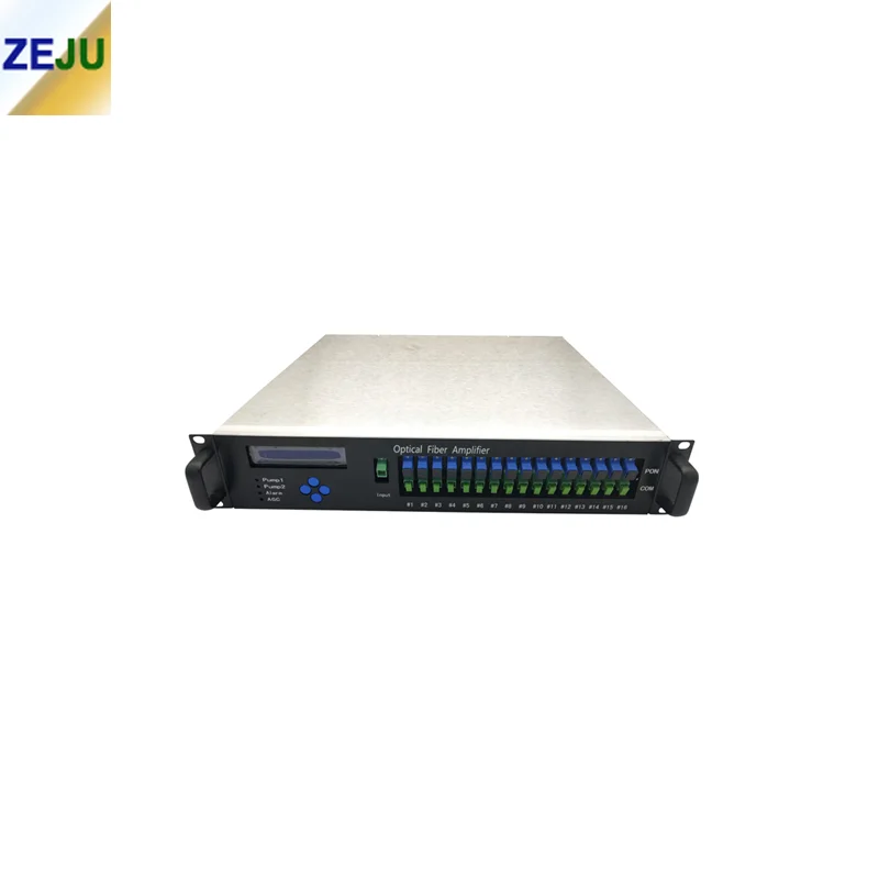 16 PON EDFA FTTH SC/APC UPC 2U CATV Network1550nm 16 Ports 22dbm 23dbm WDM Optical Fiber Amplifier With English Web Management