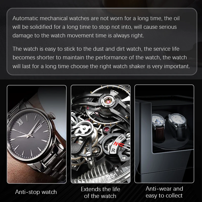 Niworkshop Automatic Watch Winder,1/2/4/6/9/12 Slots Watch Storage Case, High-End Watch Box with Quiet Motor，Watches Watch Box