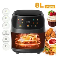1400W 8L Air Fryer Without Oil Household Programmable Smart LED Touch AirFryer Thermal Cycle Oven Cooker French Fries Chicken