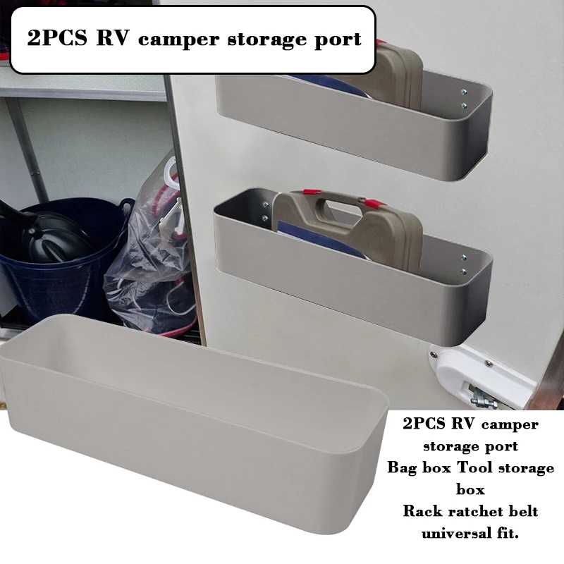 2PCS Caravan Camper Van Storage Pocket Boxes For Tool Storage Van Racking Ratchet Strap Universal Fit RV Car Accessories