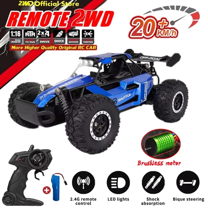 

2WD High Speed Off-road Remote Control Climbing Vehicle Outdoor Cars 2.4Gh RC Car Model with LED Lights Drift Kid Toys Boys Gift