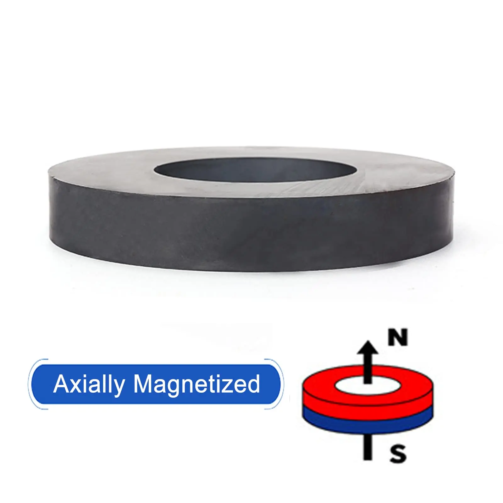 

Ferrite Ring Large Magnet Big Round Ceramic Disc Heavy Duty Magnets with Hole for DIY Crafts Science Project OD110mmxID60mmx15mm