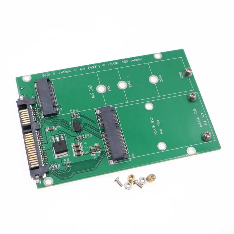 M.2 Solid State NGFF to SATA Adapter Card MSATA Hard Drive to SATA Adapter Card 2-in-1 SATA 2.5\