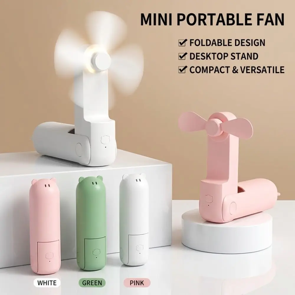 3 IN 1 Handheld Mini Fan USB Rechargeable 1500 MAh Folding Flashlight Fan 3 Gears Lightweight Pocket Silent Fan Summer Outdoor