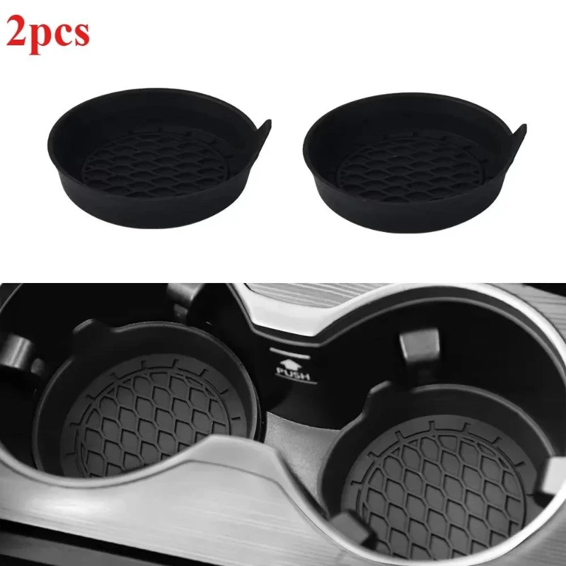 Silicone Car Cup Holder Inserts Coaster, Anti‑Slip Cup Mat Pad, Universal Car Interior Accessories for Vehicle Drink Cup Holder
