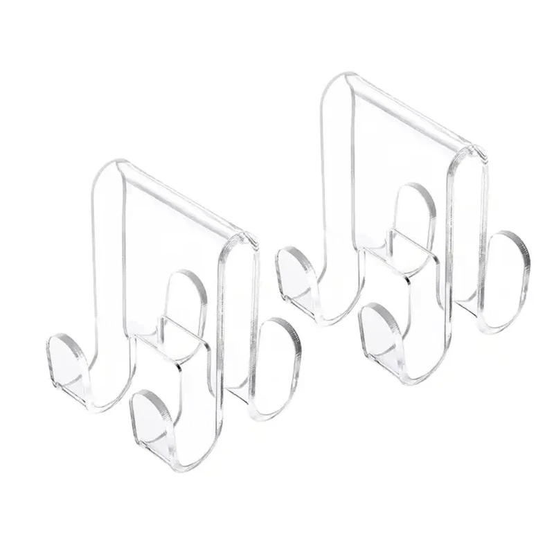 

Clear Towel Hanger Acrylic Bathrobe Attachments Space Saving Shower Door Hook 45BE