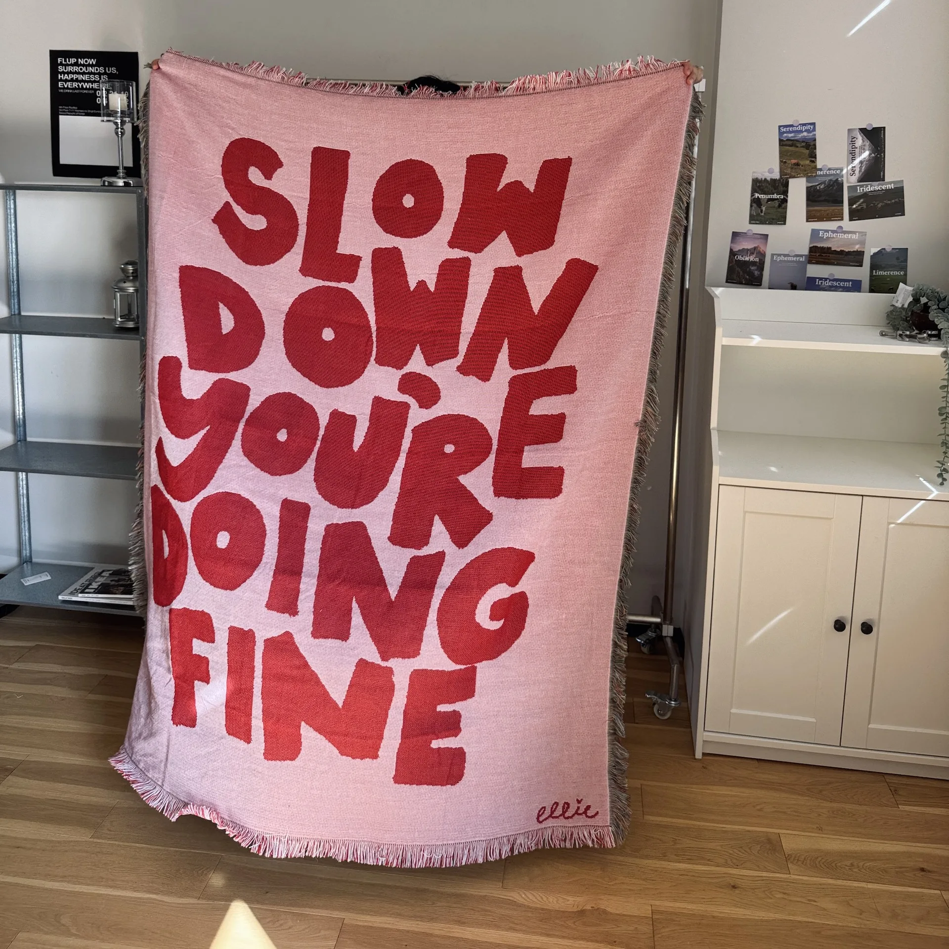 

Slow Down You're Doing Fine Blanket Daily Reminder Wall Art Tapestry Painting Blankets For Living Room Home Decor Dropshipping