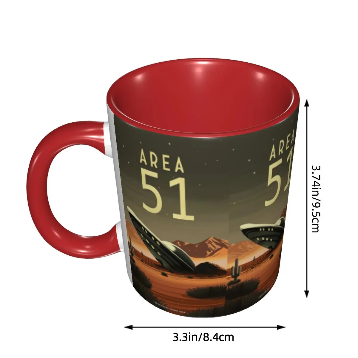Roswell, New Mexico Desert Area 51 Poster Mug Funny Ceramic Coffee Cups Tea Mugs Milk Cup Drinkware Gifts Woman Man DIY Custom