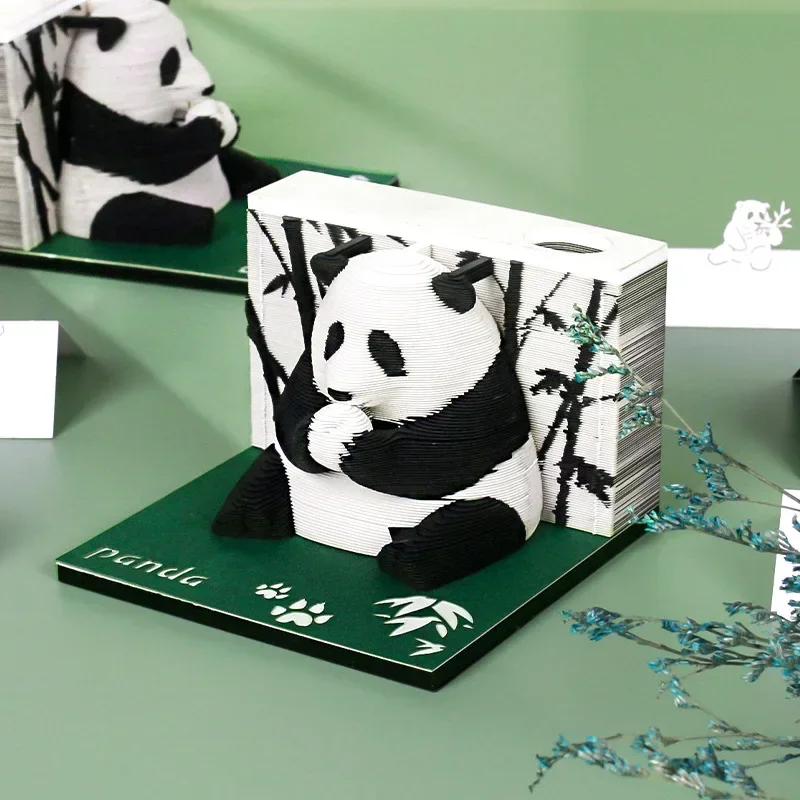 

DIY Notepad Panda 3D Calendar 3D Memo Pad Block Notes Tear Away Paper Reveal Building Model Christmas Birthday Party Favor Gifts