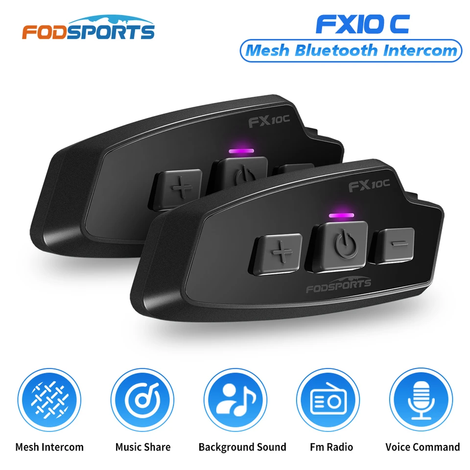 Fodsports-オートバイ用Bluetoothヘッドセット,ヘルメット用メッシュ