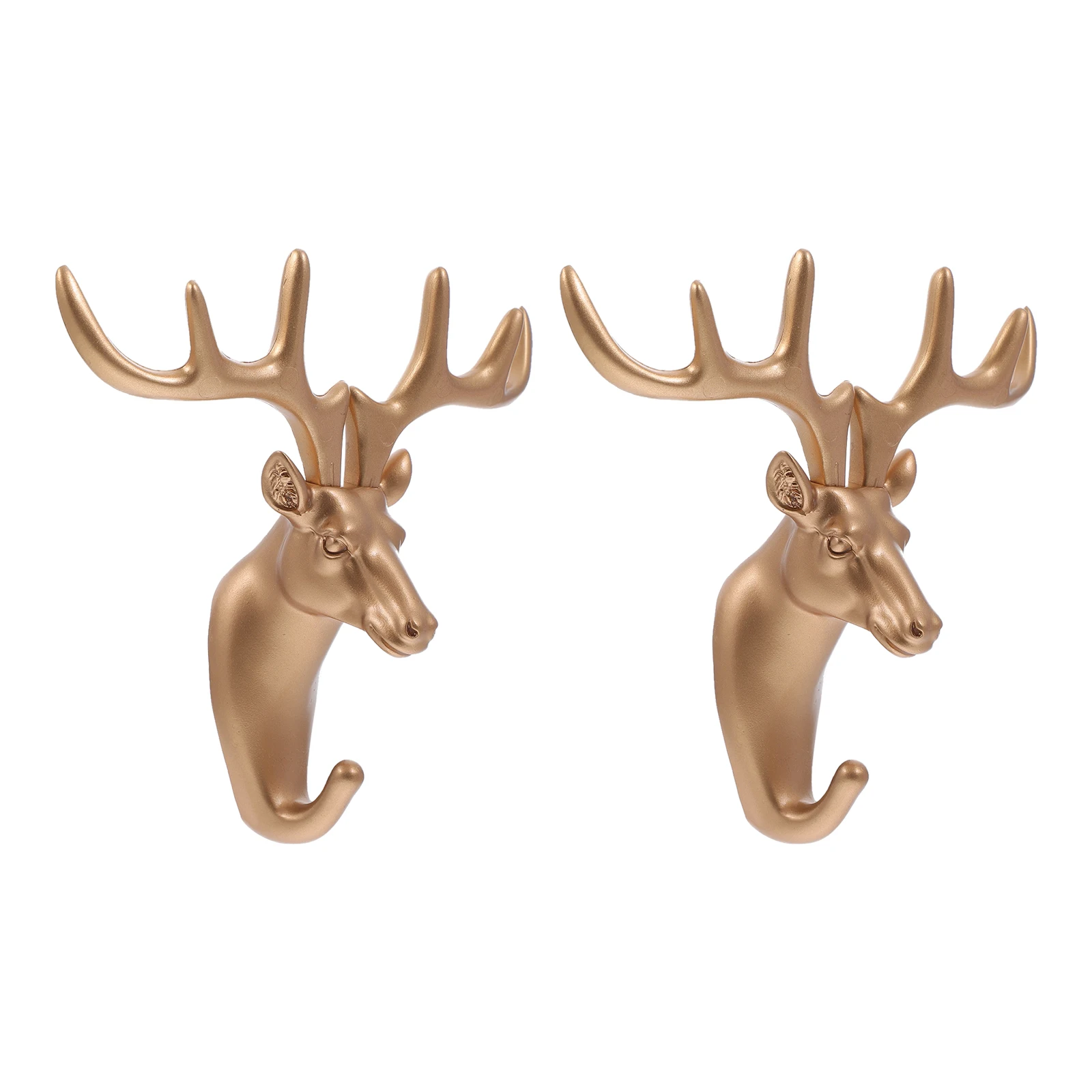 

2pcs Golden Deer Wall Hooks Vintage Home Decor Creative Animal Hangers Heavy Duty Coat Hat Rack Mounting screws Easy