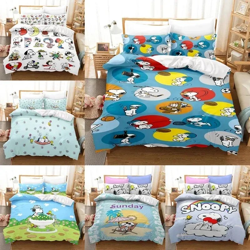 

Cute Snoopys Bedding Sets 3D Print Comforter Cover Bed Cover Duvet Cover Pillow Case 2-3 Pieces Sets Child Adult Size
