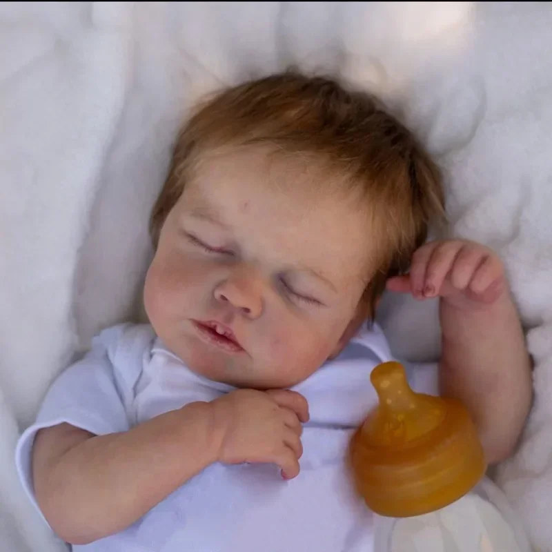 살아있는 것 같은 수제 아기 소녀 인형, 3D 페인트 피부, 보이는 정맥이 있는 Loulou 수면 아기, 49cm