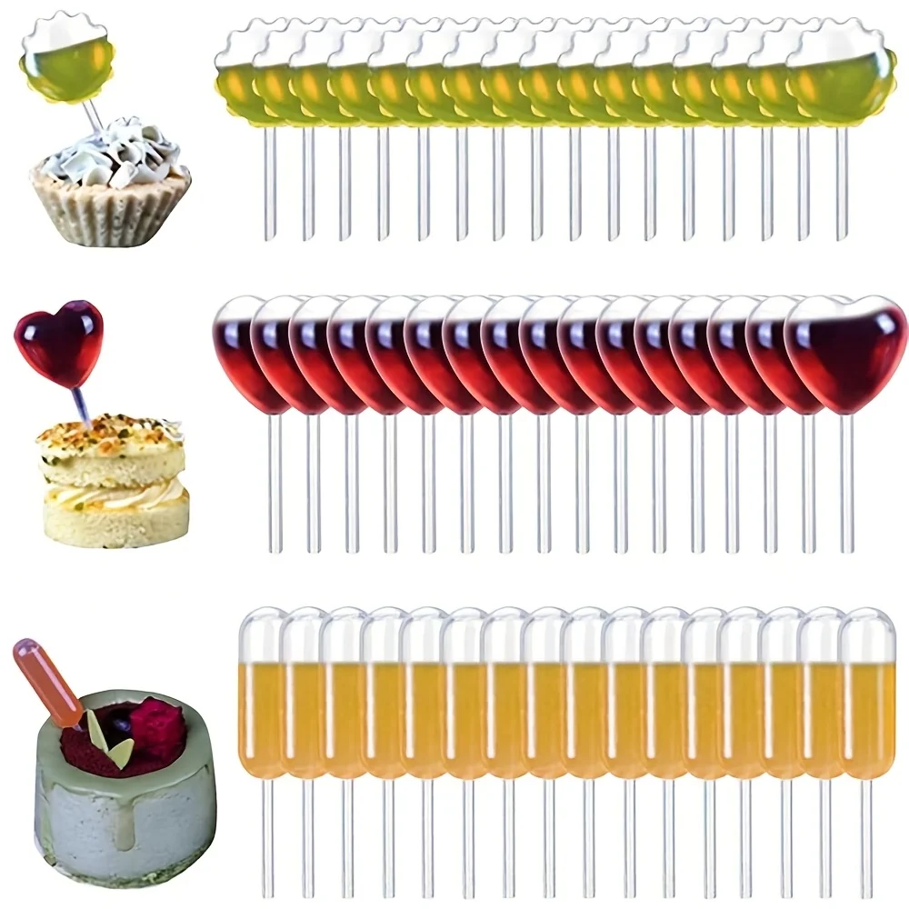 100 Stück Mini-Tropfer 0,14oz Einweg-Marmeladentropfer für Cupcakes, Saucen, Quetschpipetten, Dessert-Dekorationswerkzeuge – Detail 2