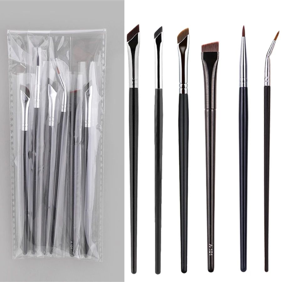 5/6 SZTUK cienkich pędzli do makijażu z eyelinerem w żelu Zestawy pędzli do eyelinera Płaski pędzel do korektora do eyelinera Szczegółowe narzędzie do makijażu