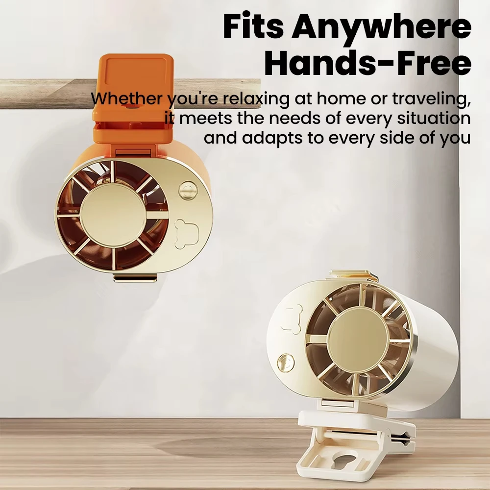 Clip-On Car Fan 360° Rotatable 100-Speed Multi-Scene Portable Fan Long Service Life Lightweight USB Rechargeable
