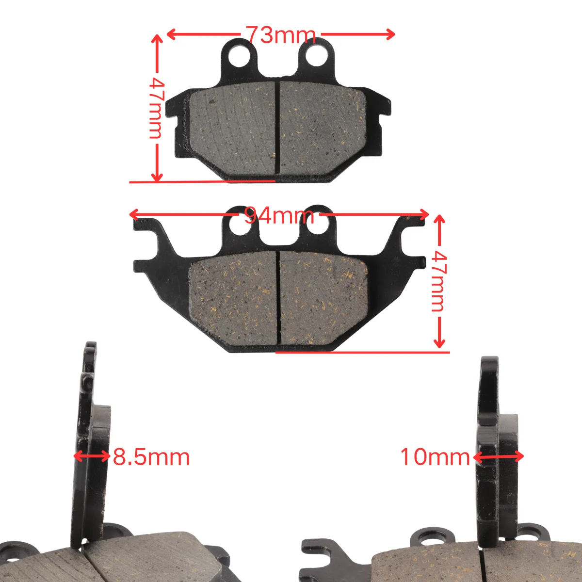 

Motorcycle Front & Rear Brake Pads Fit for KYMCO YAMAHA SYM YZF R125 KXR MXU SB Maxxer Series 2006-2011 Models