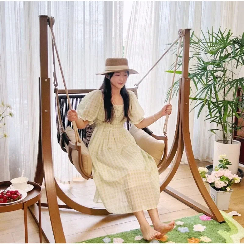 

Swing outdoor courtyard garden single hammock rocking chair outdoor balcony cradle chair Internet celebrity small courtyard swin