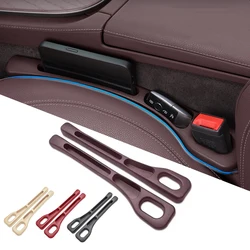 2pc Car Seat Gap Filler Organizer Pu Waterproof Car Seat Gap Plug Strip with 2 Grooves Seat Gap Storage Auto Interior Accessorie