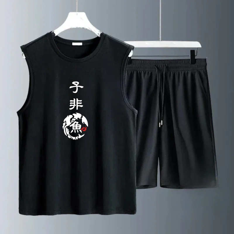 

Men's Tank Top Sets 2026 Summer Quick drying tracksuit for man Breathable beach sports seaside sets for men oversize running