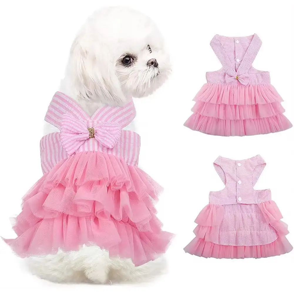 Summer Princess Dog Dresses For Small Medium Dogs Puppy Clothes Pet Dresses Girl Doggie Tutu Skirt For Chihuahua Yorkies Outfit