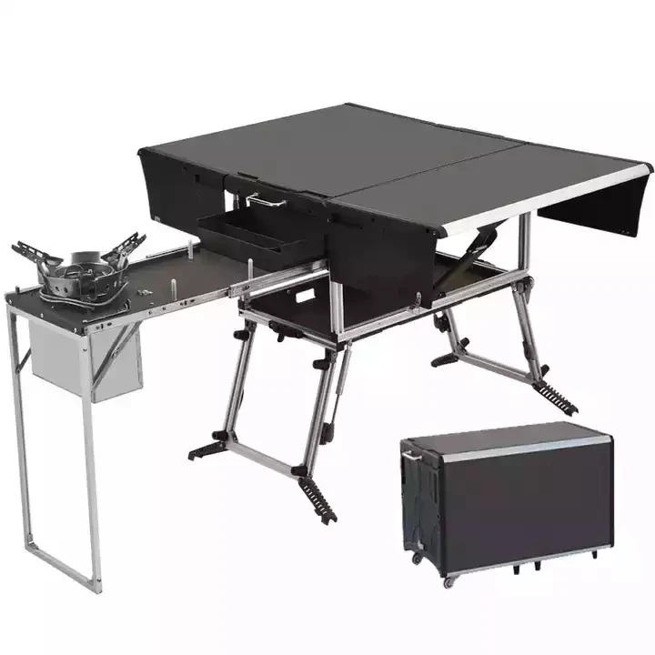 

Складной стол для кемпинга на 5-8 человек, портативный стол для пикника с подставкой для кружек и набором посуды