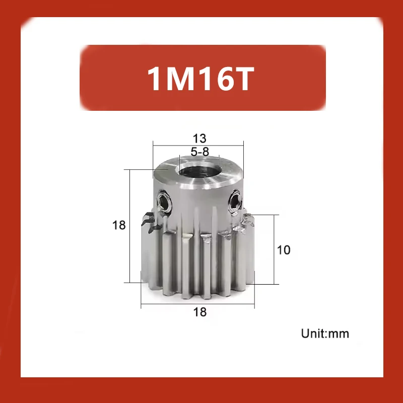 1 Module Spur Gear 1M 12 Teeth 13 Teeth 14 Teeth 15 Teeth 16 Teeth Standard Hole 5/6/6.35/8mm Precision 45# Steel Motor Gears
