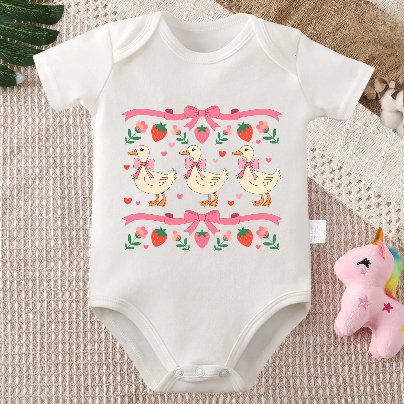 

Pure Cotton Onesie Berry Blessed Sweet Summertime Print Bodysuit Comfortable Cloth for Baby Jumpsuit for 0 To 12 Months Newborn
