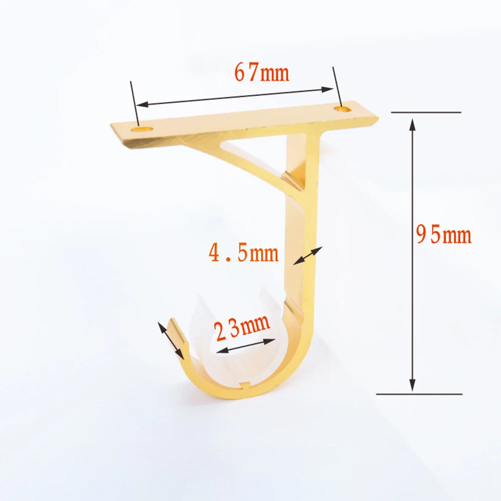 

2Pcs Robust Metal Curtain Bracket Hooks Heavy Duty Wall Mount Accessories Rose Gold Stylish Curtain Rods Mounting Bracket Hooks