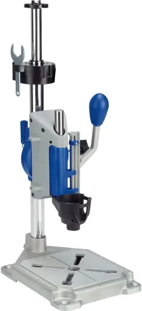 

Drill Press Rotary Tool Workstation Stand with Wrench - Mini Portable Press & Tool Holder - Ideal for Drilling Perpendicular