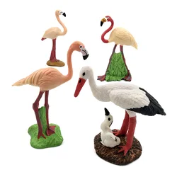 Simulation Flamingo White crane Miniature Animal Model bird Figurine home decor miniature fairy garden decoration accessories