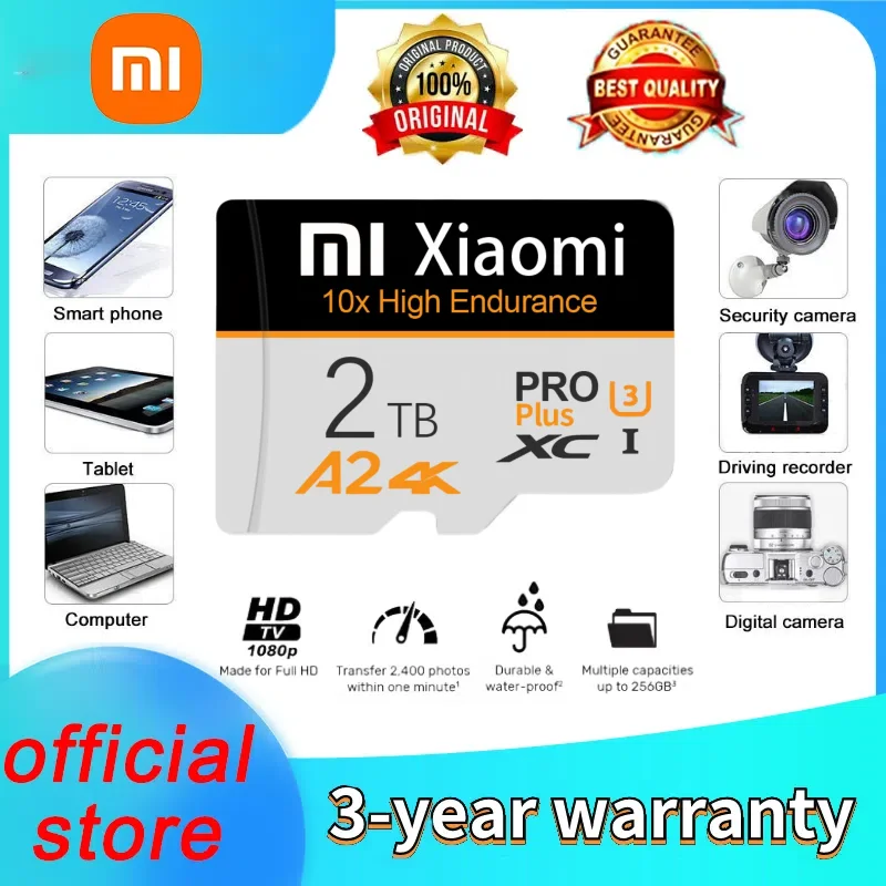 Scheda di memoria ad alta velocità Xiaomi da 2 TB Classe 10 Scheda SD Micro TF da 1 TB Fino a 100 MB/S Mini SD Card 128 GB per PC Nintendo Switch Phone