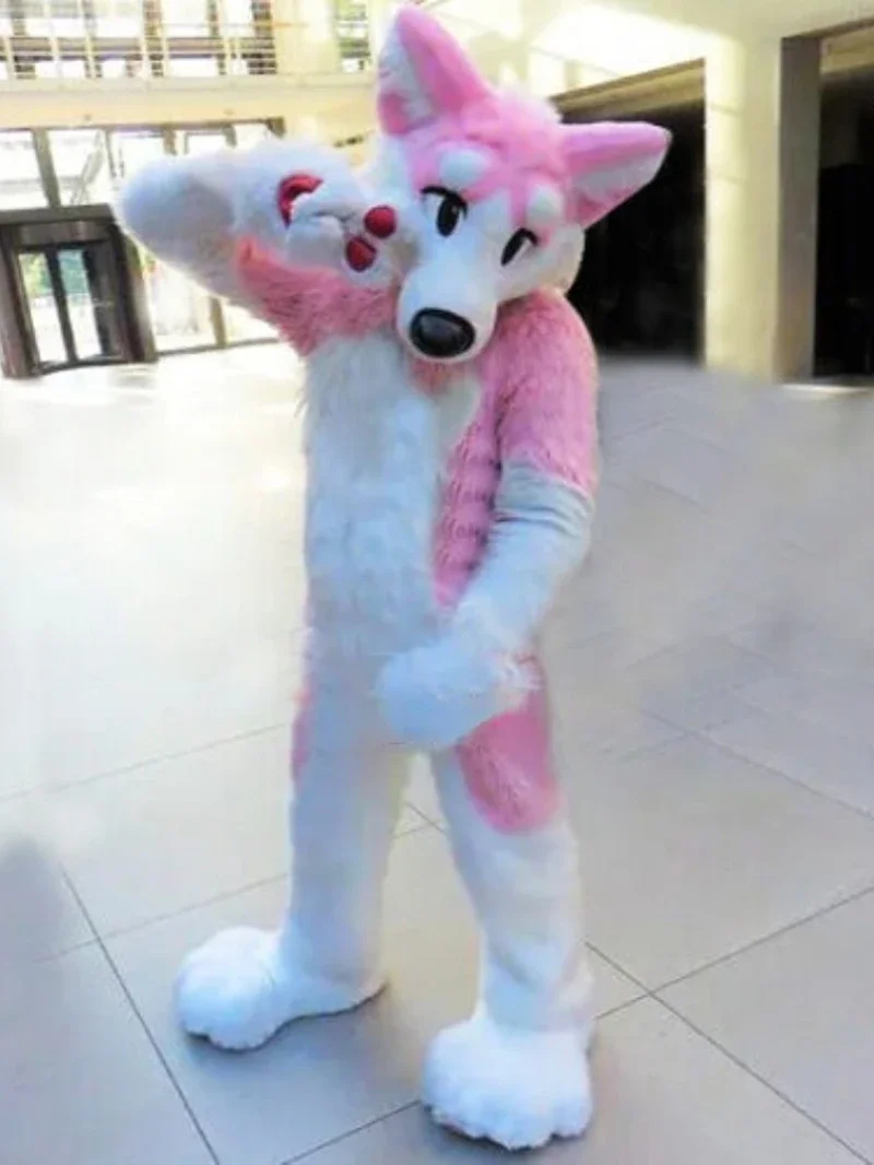 Fursuit Cute Furry Husky Dog Mascot Costume Halloween Cosplay Outfits Party Dress Up