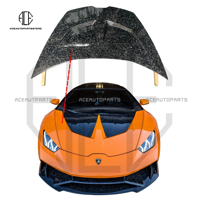 High Quality Carbon Fiber Bonnet Vent Cover For Lamborghini Huracan 1016 Style Bodykit LP580 LP610 EVO Front Hood Cover