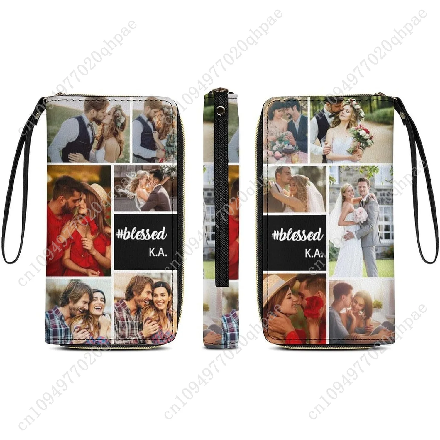 شخصية صور الكولاج محفظة جلدية مخصصة محفظة طويلة للنساء سعة كبيرة مخلب السفر محفظة هدية لصديقة أمي