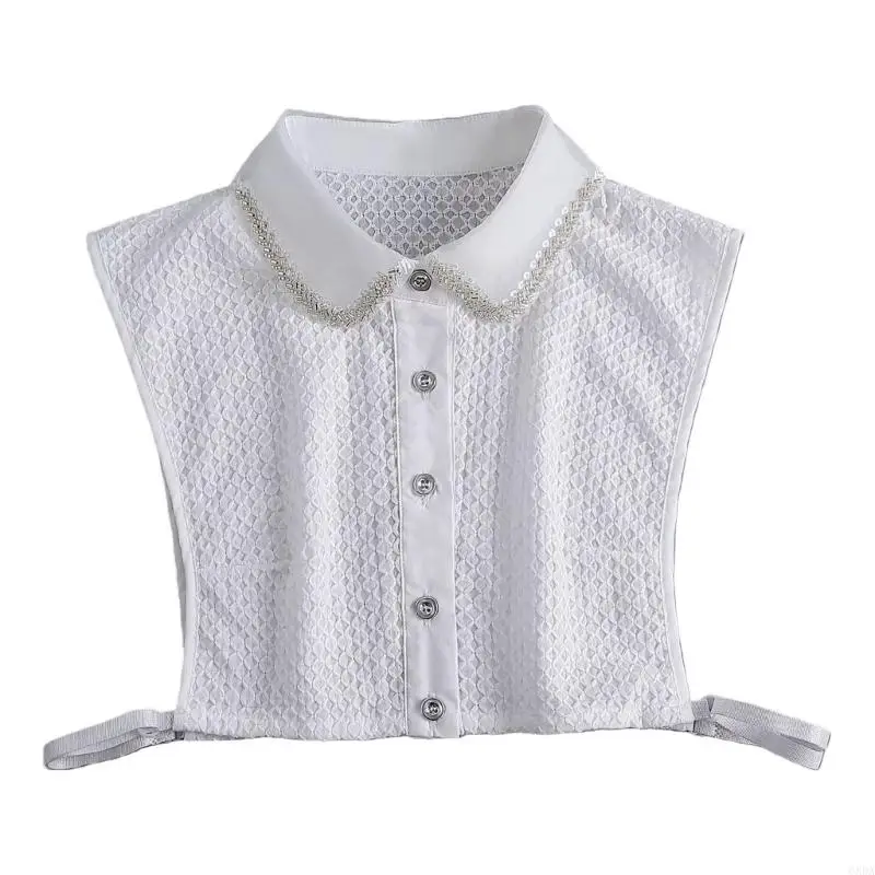 

Elegant Korean Detachable Collar Bead Trim Neckpiece Women Fashion Accessories 6XDA