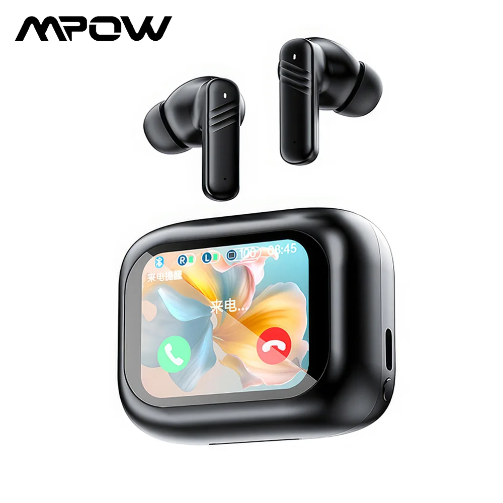 Mpow LX-10 Color Screen Display Wireless Earphones Bluetooth 5.4 ANC EDR Active Noise Reduction Headsets