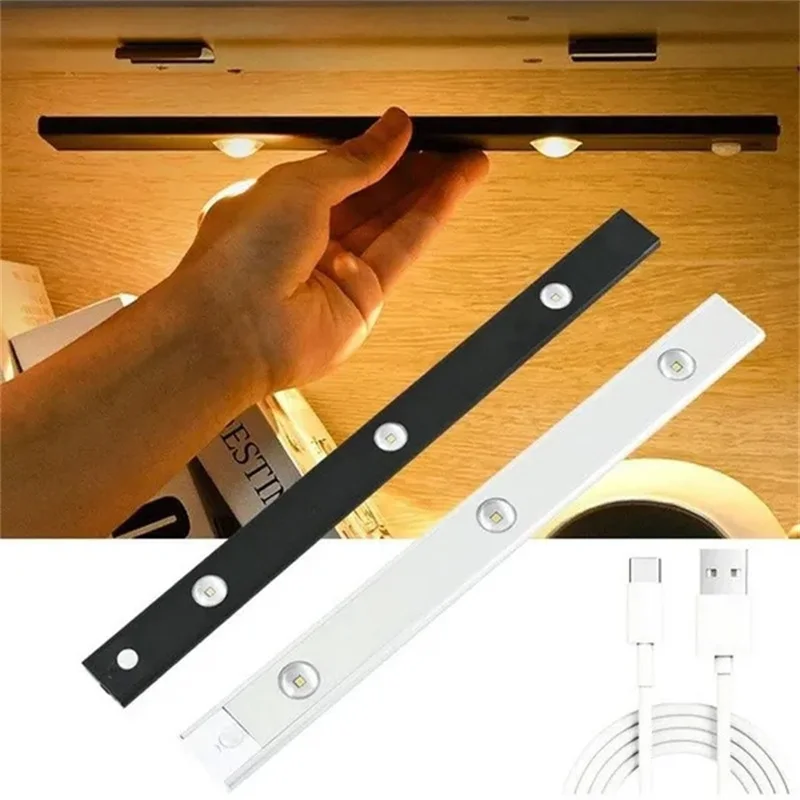 Ultra-thin LED Cabinet Motion Sensor Light LED Closet Light Rechargeable Motion Sensor Wireless Closet Cabinet Night Light