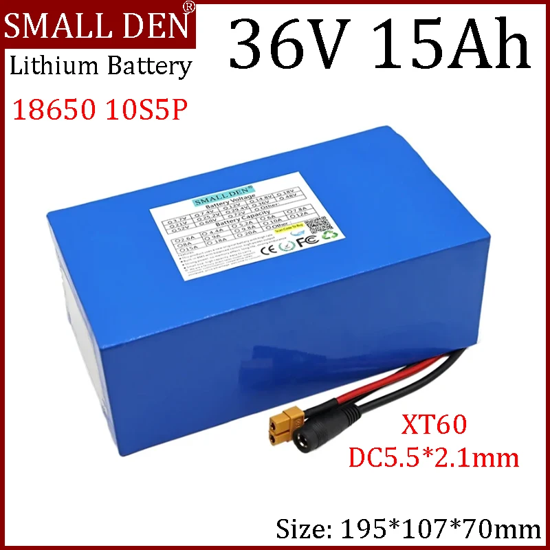 

NEW 36V 15Ah 18650 Lithium battery pack Electric Bike Refit battery 10S5P 1000W Scooter backup power Battery with 25A BMS