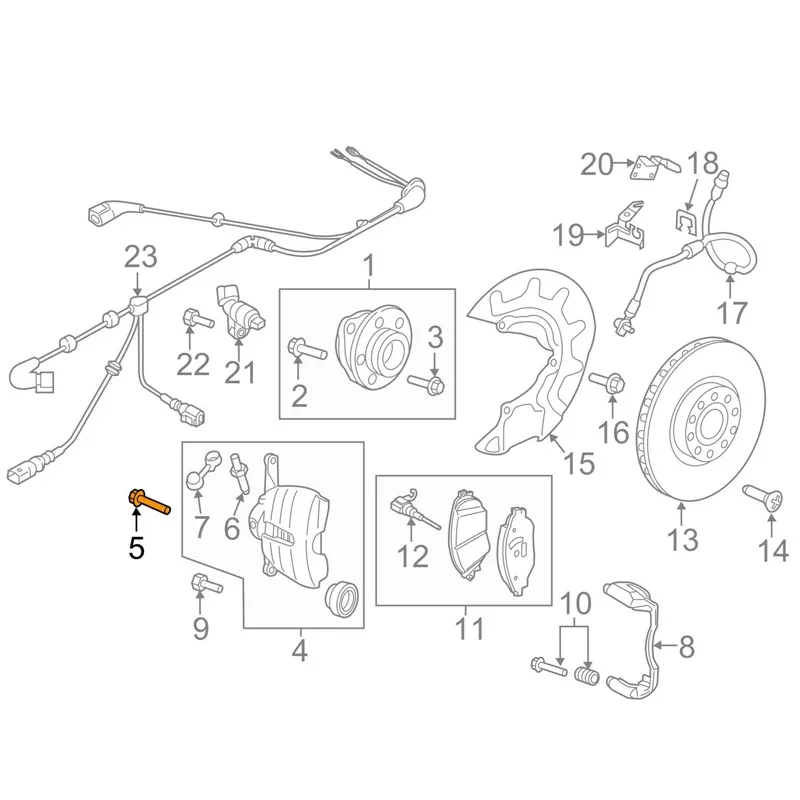 1 Pcs N91084901 screws M14x1.5x55mm brake caliper brake carrier FOR  Self Locking Bolt Aluminum horns